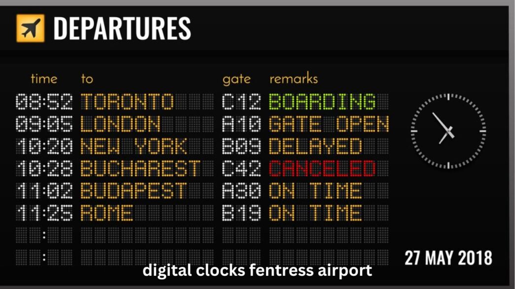 Digital Clocks at Fentress Airport